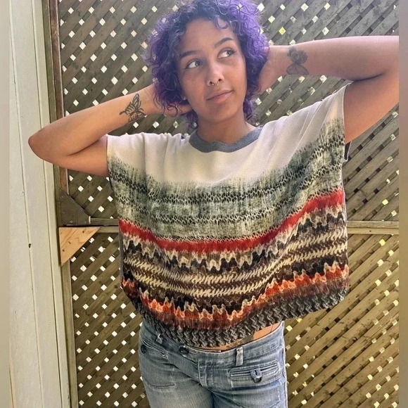 Zara shirt, Boxy, Sleeveless,  boho pattern, Cropped Flowy Small Medium - Picture 4 of 9